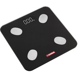 Цифрова вага Gima Gimafit 27086 з Bluetooth та LED-дисплеєм для вимірювання жиру, води, м'язової і кісткової маси, скляна платформа