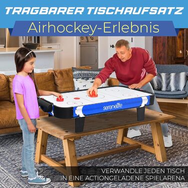 Тік-хокей SereneLife – ігровий стіл для дітей та дорослих, блакитно-чорний колір, модель для ігор