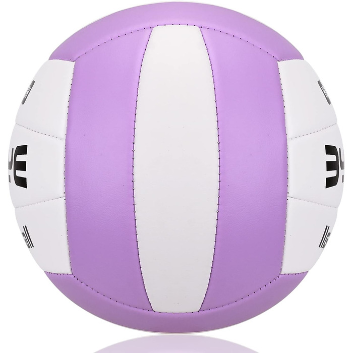 Волейбольні м'ячі PIXUYE, розмір 5, м'які для пляжу, дітей та дорослих, для ігор та тренувань у залі та на вулиці, фіолетово-білі