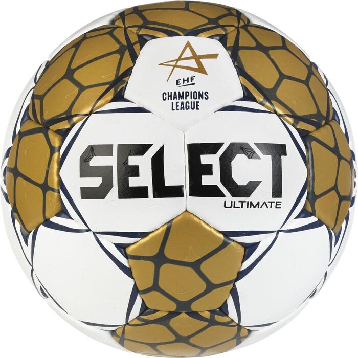 М'яч для гандболу Select Ultimate EHF Champions League v24, біло-золотий, розмір 3
