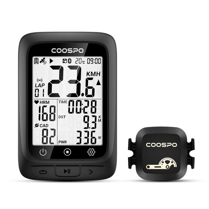 Велокомп'ютер COOPSO BC107 GPS бездротовий з Bluetooth 5.0 та ANT+, LCD 2.4
