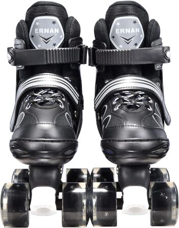 Дитячі ролики-інлайнери Flash: ролики для початківців, 4 колеса, регульовані, чорні (EU 34-38)