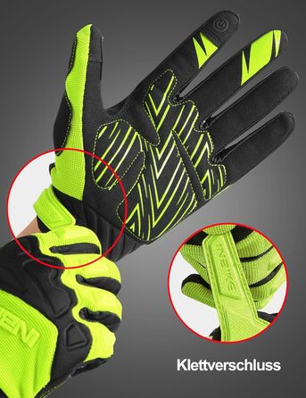 Рукавички INBIKE MTB для катання на велосипеді: захист пальців TPR, SCR-підкладка, зелені, розмір M