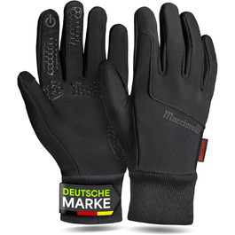 Велосипедні рукавички MACCIAVELLI® для чоловіків та жінок - зимові, 2-в-1 з підкладкою, сенсорні, для їзди на велосипеді/MTB/бігу, чорні, XL