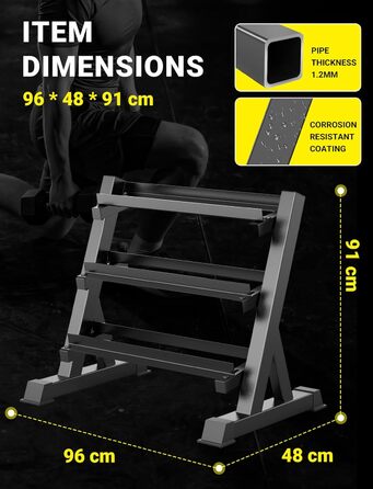 Стойка для гантелей Dripex 3/5 ярусів, до 500 кг, регульована. Підходить для гантелей, гир та штанги
