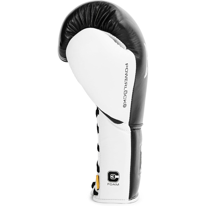 Боксерські рукавички Everlast Powerlock OG Pro зі шнурівкою, 16 oz, чорно-білі