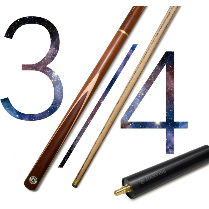Більярдний кий AONETIGER 145 см: якісний набір для снукеру та пулу (3 частини, дерево Eschenholz, наконечники 10 мм, аксесуари, сумка/кейc)