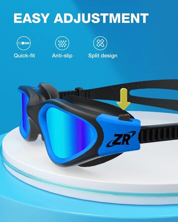 Дитячі плавальні окуляри ZIONOR G1MINI з поляризацією, антифог, UV-захистом, чорні-сині, для дівчат та хлопців 8-14 років + блакитна шапочка для плавання