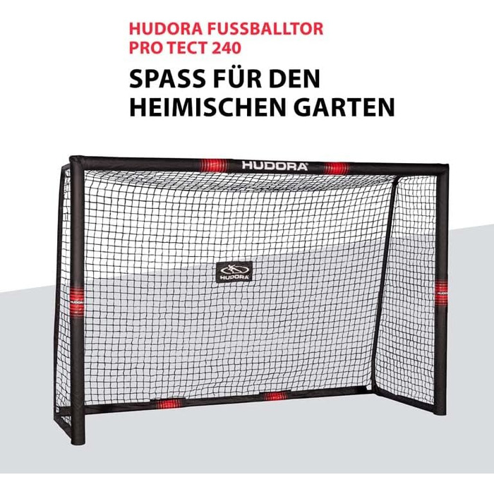 Велике футбольне ворота HUDORA Pro Tect 300x200 см з м'яким покриттям для дітей і дорослих, захисна сітка, для вулиці