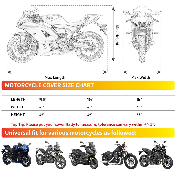 Водонепроникний чохол на мотоцикл для Harley Davidson Street Glide Touring, розмір XXXL, помаранчевий