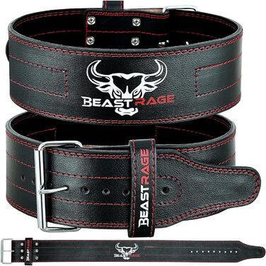 Пояс для важкої атлетики BEAST RAGE, шкіряний, 5 мм, 10,2 см, для чоловіків і жінок, преміум-якість, для пауерліфтингу, кросфіту, присідань та станового тягу