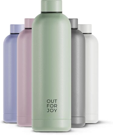 Термос-бутилка OUT FOR JOY 750 мл із нержавіючої сталі, герметична, BPA-free, для газованої води, зберігає тепло 12 годин і холод 24 години, для спорту, школи та активного відпочинку, зелена