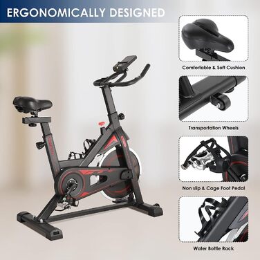 Велотренажер Heimtrainer для дому, до 150 кг, 10 кг маховик, LCD-дисплей, тримач для iPad та пляшки, фітнес велосипед для кардіо-тренувань
