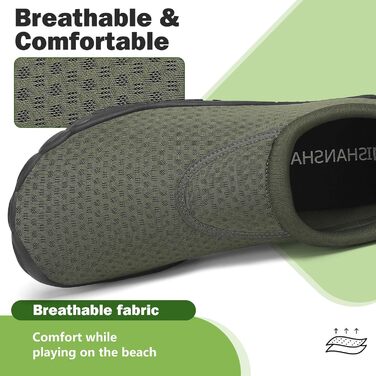 Mishansha Легкі дихаючі шкарпетки-мокасини для душу (Unisex) з товстою підошвою, розмір 36-46 (43 EU), колір Мох-зелений