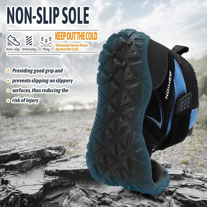 Зимові черевики Littleplum для хлопчиків: теплі, з підкладкою, для прогулянок та хайкінгу, розмір 36 EU, чорно-сині