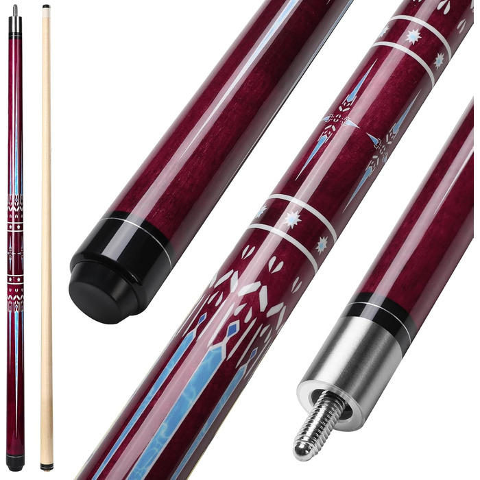 Більярдний кий 58'' з чохлом з PU шкіри, канадський клен, наконечники 13 мм, для професійних гравців