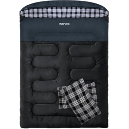 Спальний мішок для двох дорослих з флісу, зимовий, з подушками та сумкою для перенесення, 233*157 см, темно-сірий