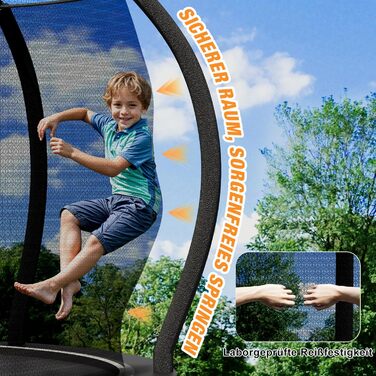 Батут Devoko Outdoor Ø228/305/366/427 см, сертифікат GS, посилені бічні перекладини, стабільний, міцний та надійний 427 x 427 x 265 см