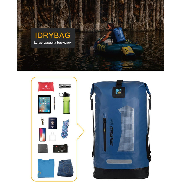Водонепроникний рюкзак Dry Bag IDRYBAG 20/30/40L: для подорожей, каякінгу та активного відпочинку