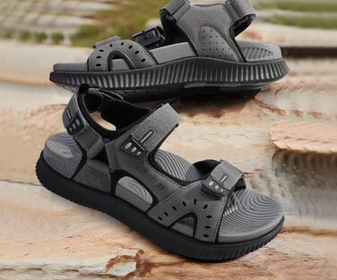 Чоловічі сандалі KuaiLu для трекінгу та відпочинку, ортопедичні, сірі, розмір 45 EU