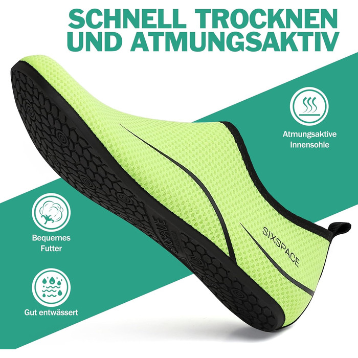 Шкарпетки для плавання та водних видів спорту Sixspace, дихаючі, швидковисихаючі, розмір 34-47