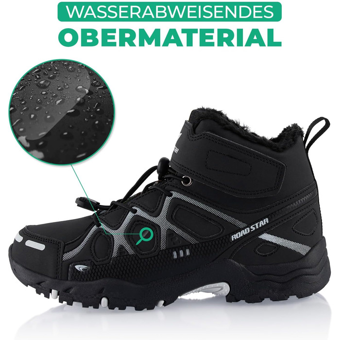 Черевики для піших прогулянок для жінок та чоловіків, теплі, зимові, сіро-білі (43 EU, чорний/білий)