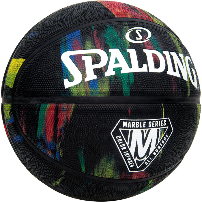 Баскетбольний м'яч Spalding Marble Sz7 Black Rainbow, унісекс, розмір 7, чорний з кольоровим принтом