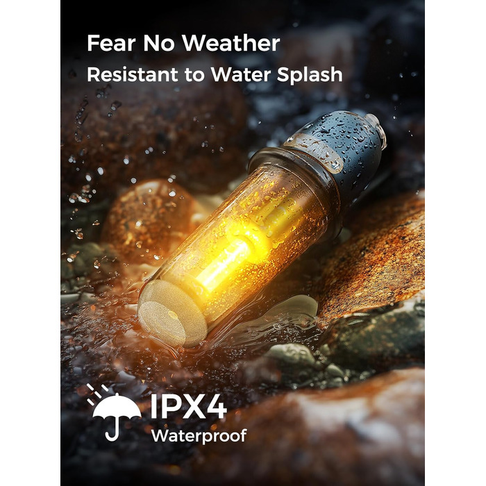 Ліхтар кемпінговий акумуляторний LED Shark з USB, IPX4, 5 кольорів, портативний, для туризму, риболовлі, надзвичайних ситуацій (чорний)