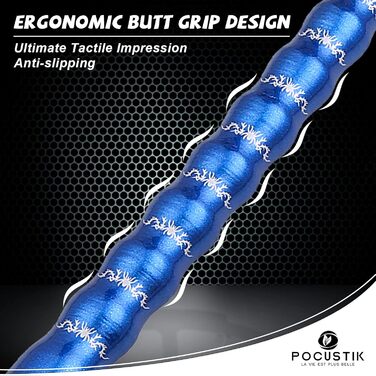 Набір більярдних київ POCUSTIK (2 шт.), 58'' - білий/синій, для дорослих, ергономічні, з канадського клена