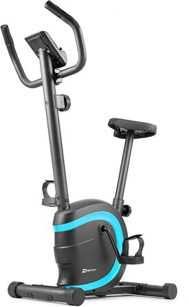 Велотренажер Hop-Sport HS-015H для дому, компактний, для літніх людей, з пульсометром і антиковзкими педалями, бірюзовий