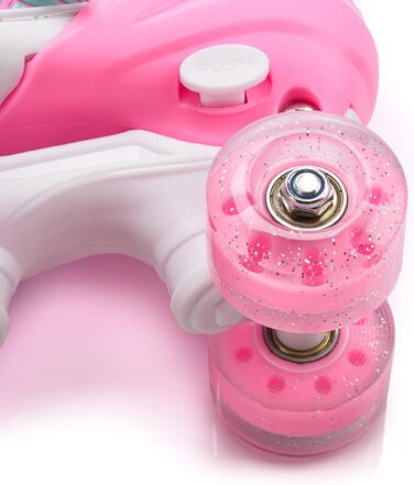 Дитячі ролики Kinder з LED-підсвіткою та регульованим розміром – ретро ролики для підлітків – багатокольорові диско ролики Quad Skates - Roll ab! (S 30-33, Mermaid)