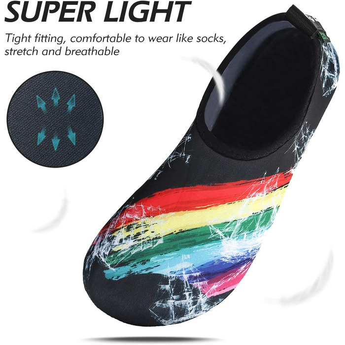 Чоботи для плавання SAGUARO Unisex: чоловічі та жіночі, швидковисихаючі, для активного відпочинку та водних видів спорту, розміри 37-47 EU (36/37 EU, кольоровий)