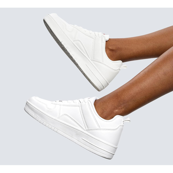 Жіночі кеди LUCKY STEP з блискучими стразами, шкіряні низькі кросівки на шнурівках, білі (38 EU)