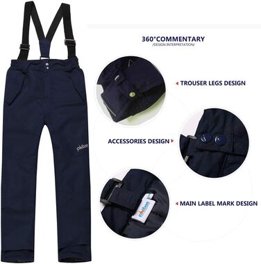 Дитячний гірськолижний костюм 2 частини: куртка та штани для дівчаток, теплий зимовий костюм для активного відпочинку, темно-синій, розмір 110