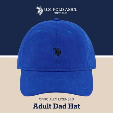 Бейсболка U.S. Polo Assn. з логотипом Pony, 100% бавовна, регульована, темно-синя (Königsblau), один розмір