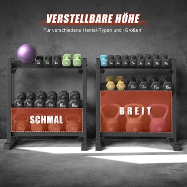 Стойка для гантелей з 3 рівнів, 500 кг, регульована, для дому, міцна, для штанги, гантелей та дисків (тільки стійка), чорна 3-ярусна DB-Rack