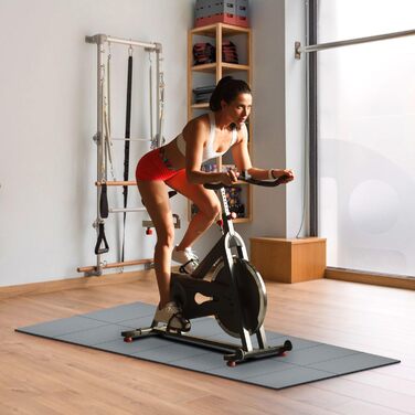 Килимок під тренажер PVC 173x61x0.6 см, захисний шумопоглинаючий мат для бігової доріжки та йоги, водонепроникний (сірий)