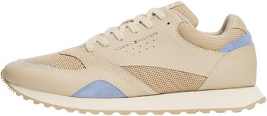 Чоловічі кросівки Tommy Hilfiger Runner New Eva Mix зі шкіри, колір Khaki Sandalwood, розмір 46 EU