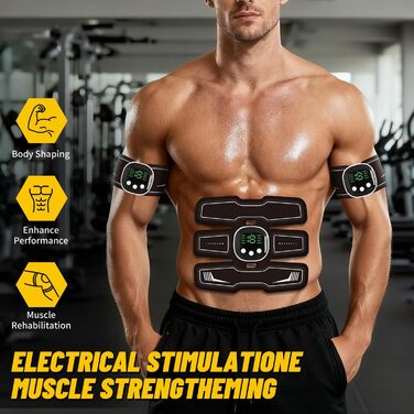 EMS тренажер для пресу Pro, стимулятор м'язів живота, 8 режимів та 19 інтенсивностей для пресу, інтелектуальна фітнес-стимуляція, цільова стимуляція м'язів живота