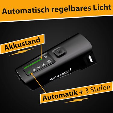 LED велосипедний ліхтар комплект USB, 100 LUX, StVZO, переднє і заднє світло з стоп-сигналом