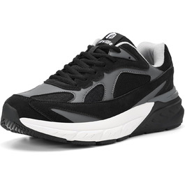 Чоловічі кросівки для бігу FitVille з широкою колодкою, чорно-сірі. Зручні, дихаючі, з неслизькою підошвою. Ідеальні для ходьби, фітнесу та джогінгу. Розмір 42.5 EU.