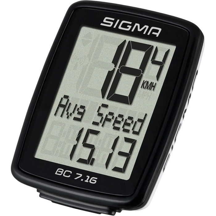 Велокомп'ютер Sigma BC 7.16 Schwarz, дротовий, для велосипеда