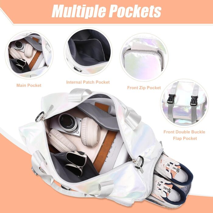 Спортивна сумка Tokeya для жінок: водонепроникна сумка для плавання, гімнастика, спортзал, подорожі (бежева)