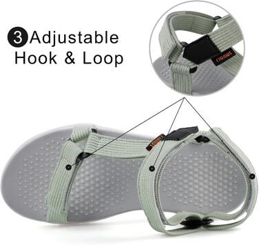 Жіночі сандалі Rieker для активного відпочинку та трекінгу, зелені, 39 EU