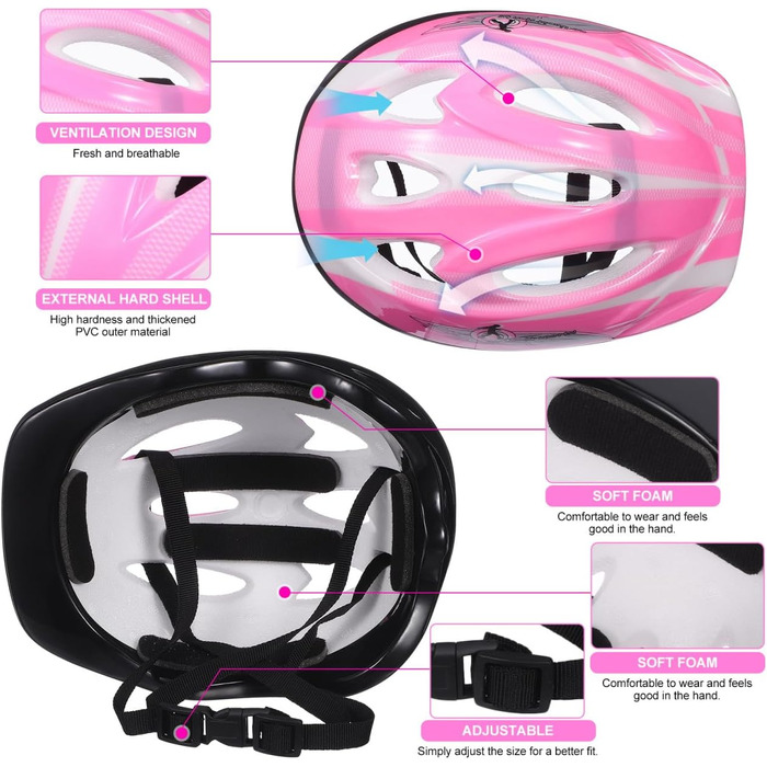 Дитячий шолом CLISPEED з наколінниками, 7-в-1, захист для роликів, скейтборду, велосипеда, 3-8 років, регульований