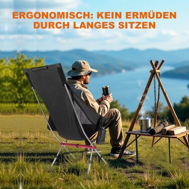 Складний туристичний стільчик Jianyana для відпочинку на природі: риболовля, пляж, сад. Максимальне навантаження 150 кг.