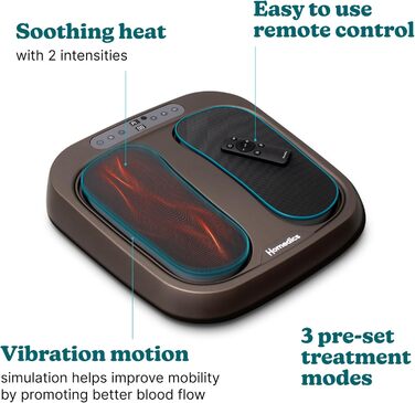 Масажер для ніг Homedics Foot Flow Mobility Booster з підігрівом, 20 інтенсивностей та 3 режими, покращує кровообіг та знімає втому