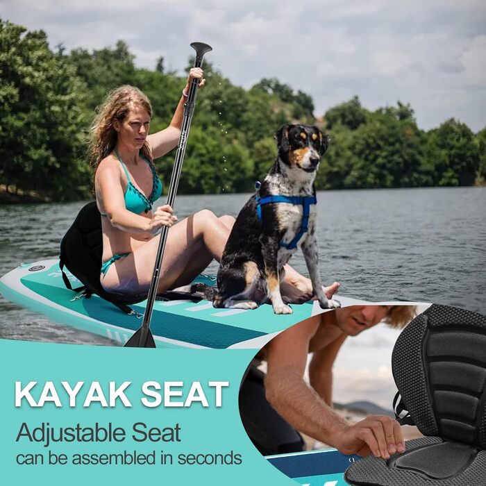 Надувний SUP Board (Stand Up Paddle Board) для дітей та дорослих, 320/335x84x15 см, до 200 кг, комплект з аксесуарами, м'ятний колір