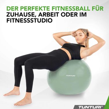 Фітнес-м'яч Tunturi Anti-Burst з насосом: фітбол, м'яч для йоги, пілатесу та вагітності. Макс. вага 220 кг, додаток для тренувань, червоний (діаметр 65/75 см)