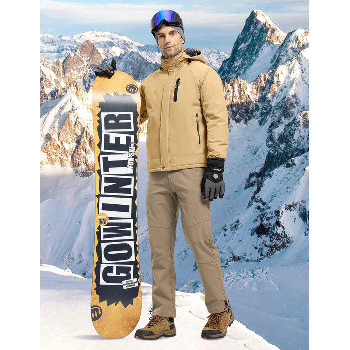 Чоловіча зимова куртка Rdruko - водонепроникна флісова куртка для сноуборду та туризму, камуфляж Khaki, розмір L